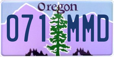 OR license plate 071MMD