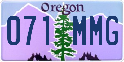 OR license plate 071MMG