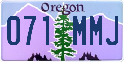 OR license plate 071MMJ