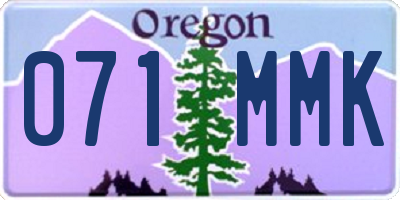 OR license plate 071MMK