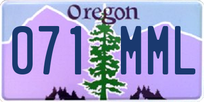 OR license plate 071MML