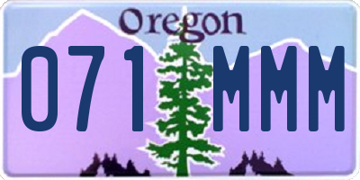OR license plate 071MMM