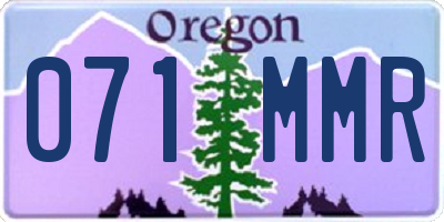 OR license plate 071MMR