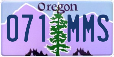 OR license plate 071MMS