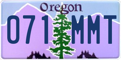 OR license plate 071MMT