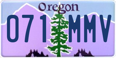 OR license plate 071MMV