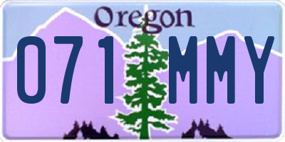 OR license plate 071MMY