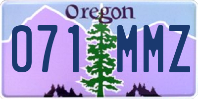 OR license plate 071MMZ