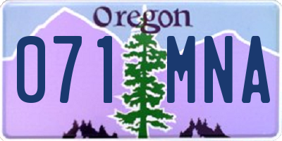OR license plate 071MNA