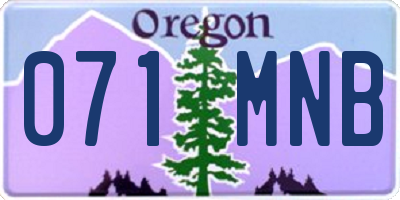 OR license plate 071MNB