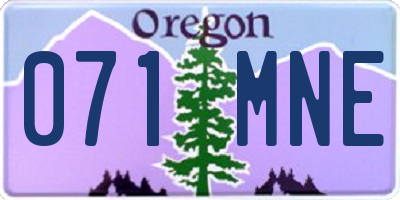 OR license plate 071MNE