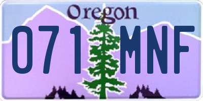 OR license plate 071MNF