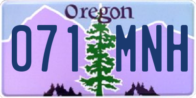 OR license plate 071MNH