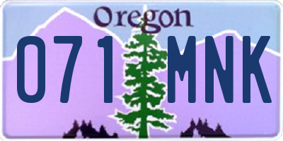 OR license plate 071MNK