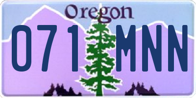 OR license plate 071MNN