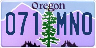 OR license plate 071MNO
