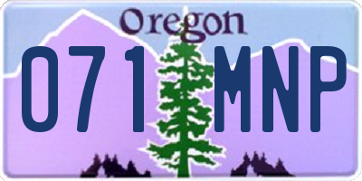 OR license plate 071MNP