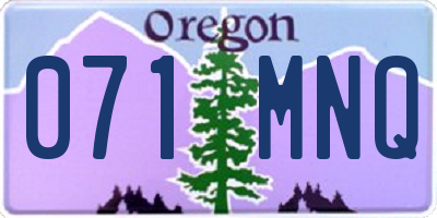 OR license plate 071MNQ