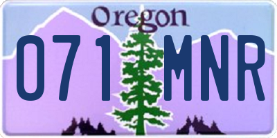 OR license plate 071MNR