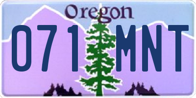 OR license plate 071MNT