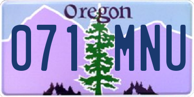 OR license plate 071MNU