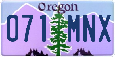 OR license plate 071MNX