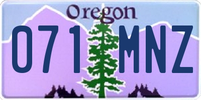 OR license plate 071MNZ