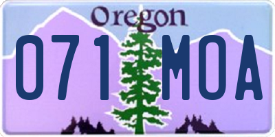 OR license plate 071MOA