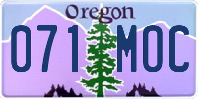 OR license plate 071MOC