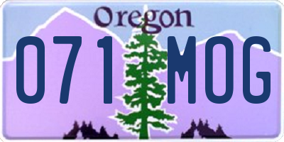 OR license plate 071MOG
