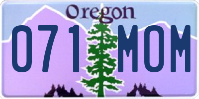 OR license plate 071MOM