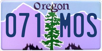 OR license plate 071MOS