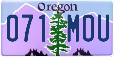OR license plate 071MOU