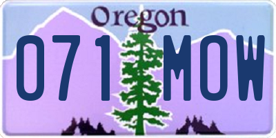 OR license plate 071MOW