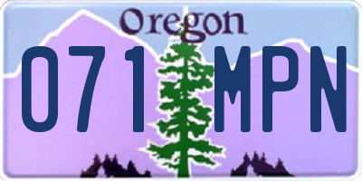OR license plate 071MPN