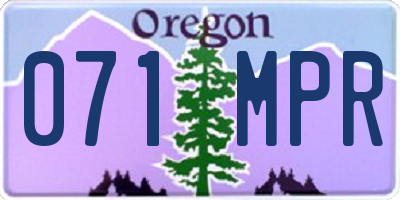 OR license plate 071MPR
