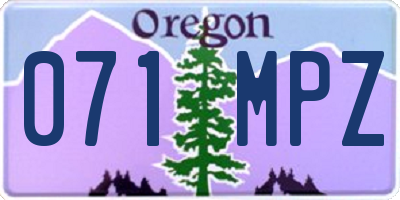 OR license plate 071MPZ