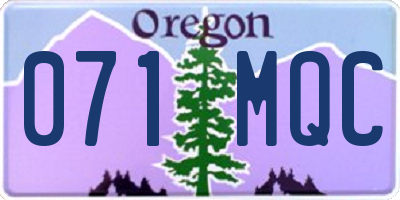 OR license plate 071MQC