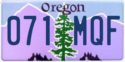 OR license plate 071MQF