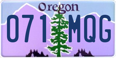 OR license plate 071MQG