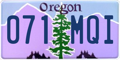 OR license plate 071MQI