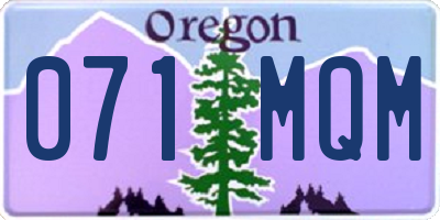 OR license plate 071MQM