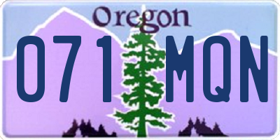 OR license plate 071MQN