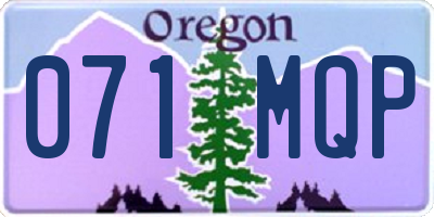 OR license plate 071MQP