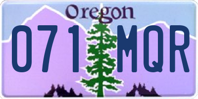 OR license plate 071MQR