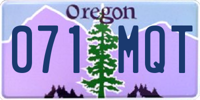OR license plate 071MQT