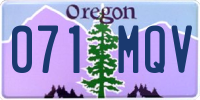 OR license plate 071MQV