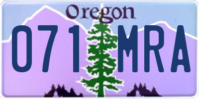 OR license plate 071MRA