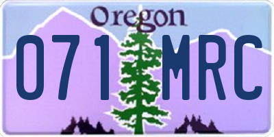 OR license plate 071MRC