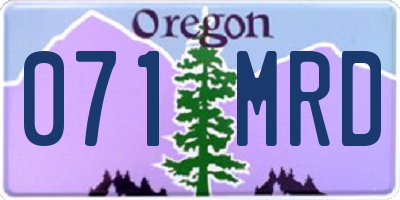 OR license plate 071MRD